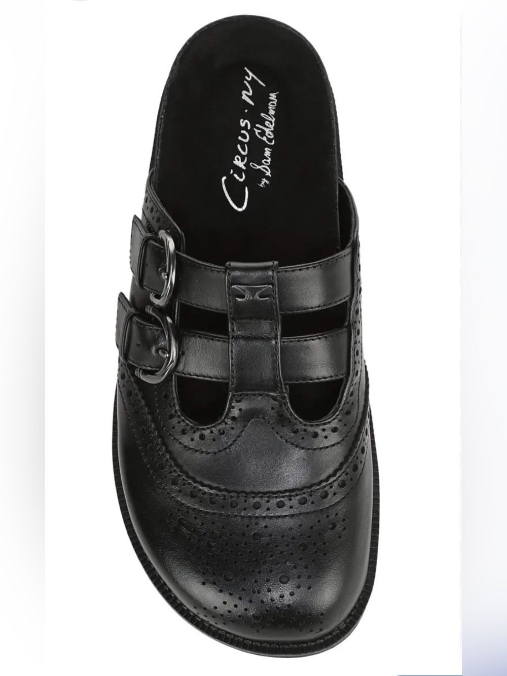 Women’s Sam Edelman Black Leather Backless Baby Doll Mules Nearly New Size 9